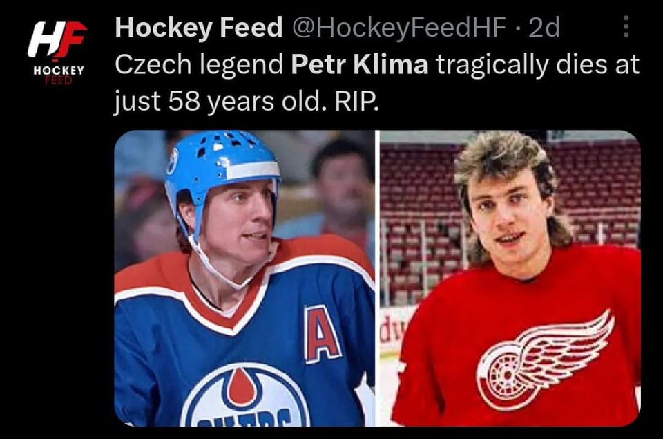 Muere estrella del deporte Petr Klima a los 58 años