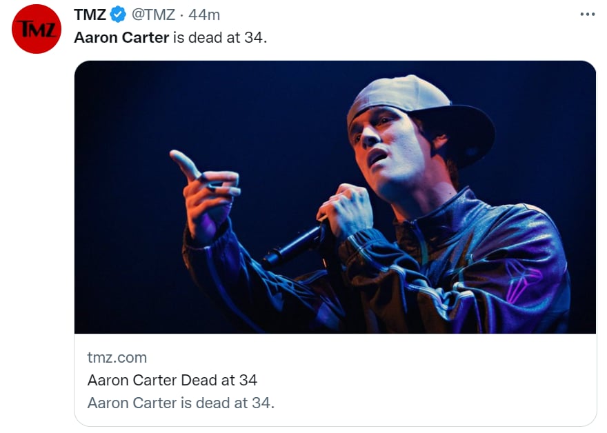 Rapper Aaron Carter dies