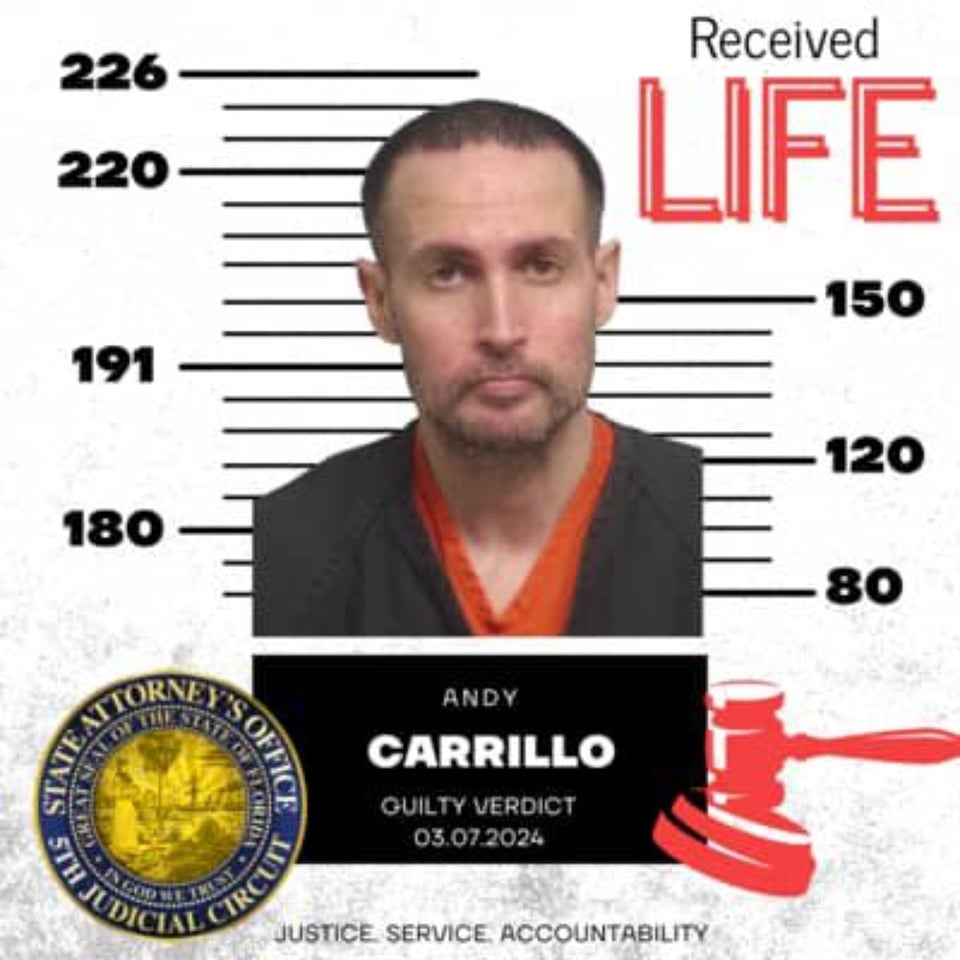 Andy Raúl Carrillo is sentenced to life for violent sexual battery