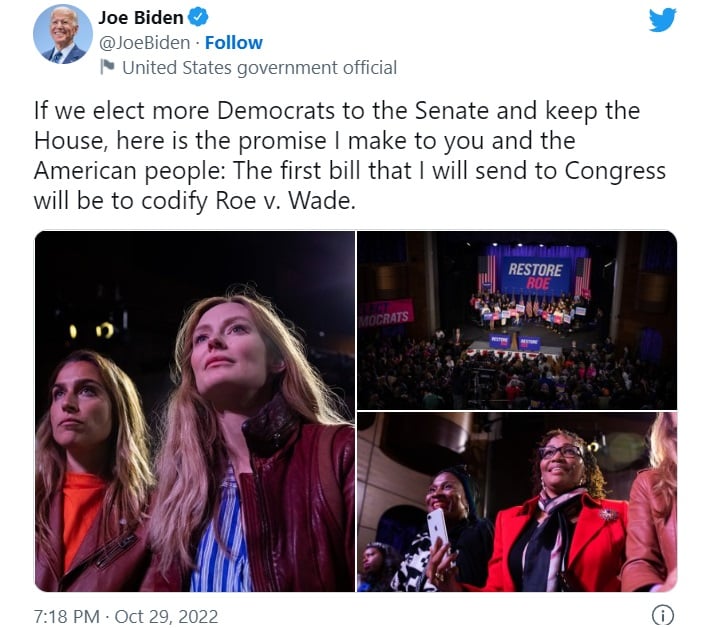Biden vota por adelantado en las elecciones intermedias