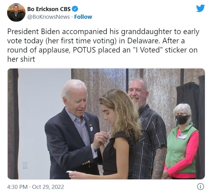Biden vota por adelantado en las elecciones intermedias