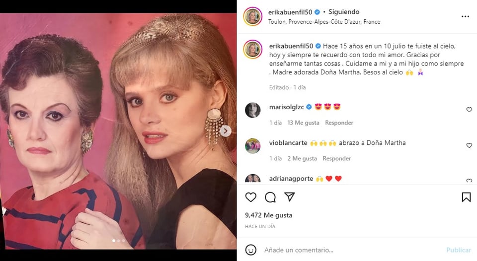Erika Buenfil recuerda muerte