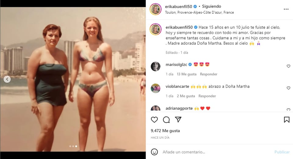 Erika Buenfil recuerda muerte