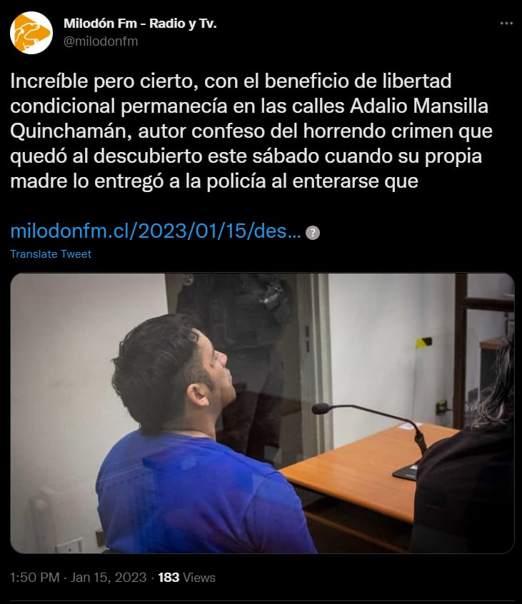The alleged suspect used a sharp weapon to dismember him.