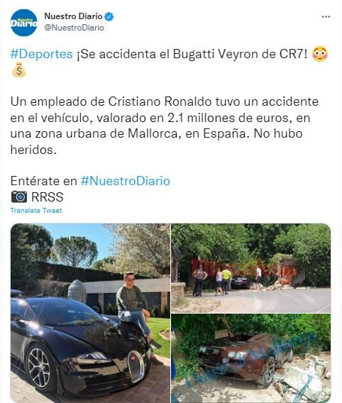 Cristiano pidió enviar su Bugatti de Inglaterra a España para las vacaciones