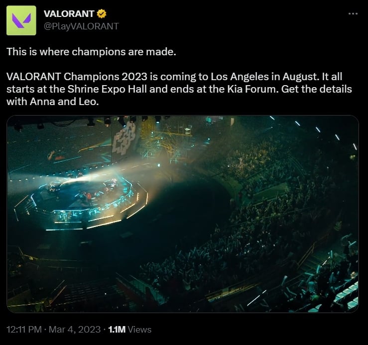 Fecha del "Champions 2023" de Valorant es anunciada 
