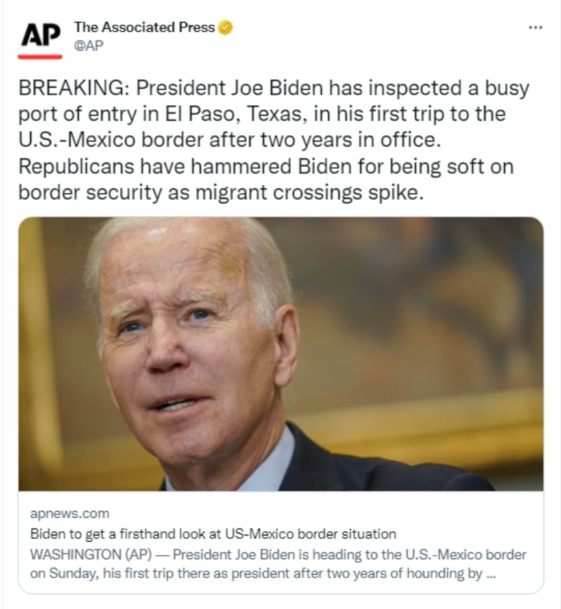 Joe Biden visita la frontera por primera vez