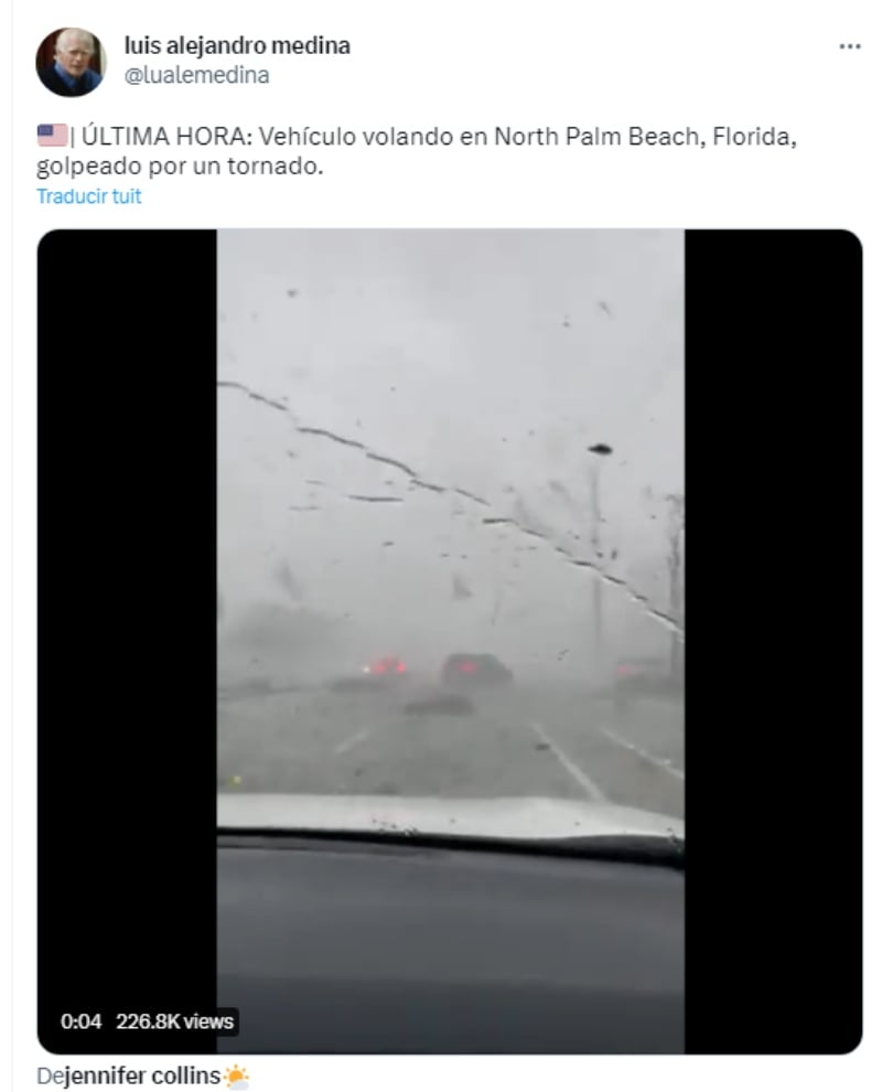 Tornado arrastra un auto Tornado destrucción Florida