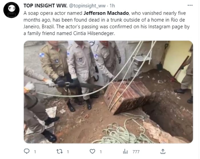 Actor Jefferson Machado found dead