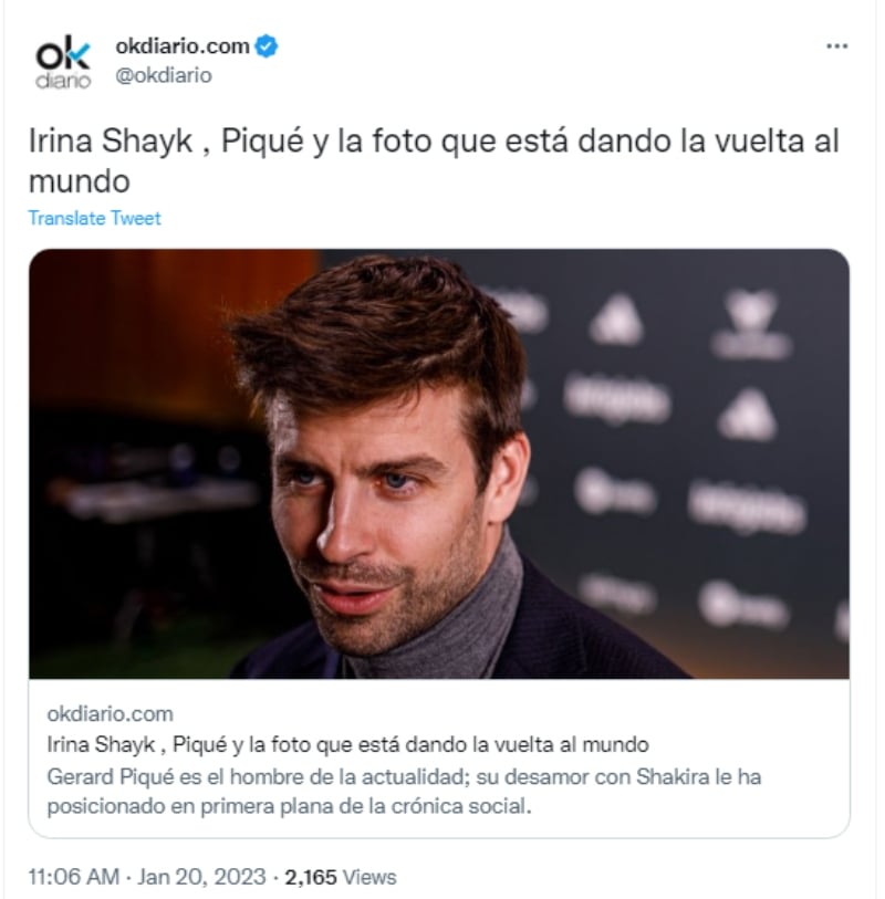 Captan a Gerard Piqué con Irina Shyak