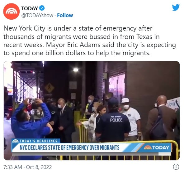 Declaran estado de emergencia inmigrantes