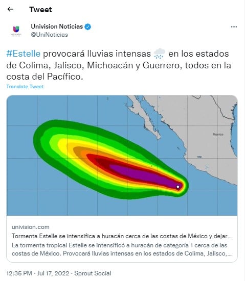 Tormenta Estelle impactará México
