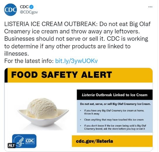 Advierten sobre helados vinculados a brote de listeria