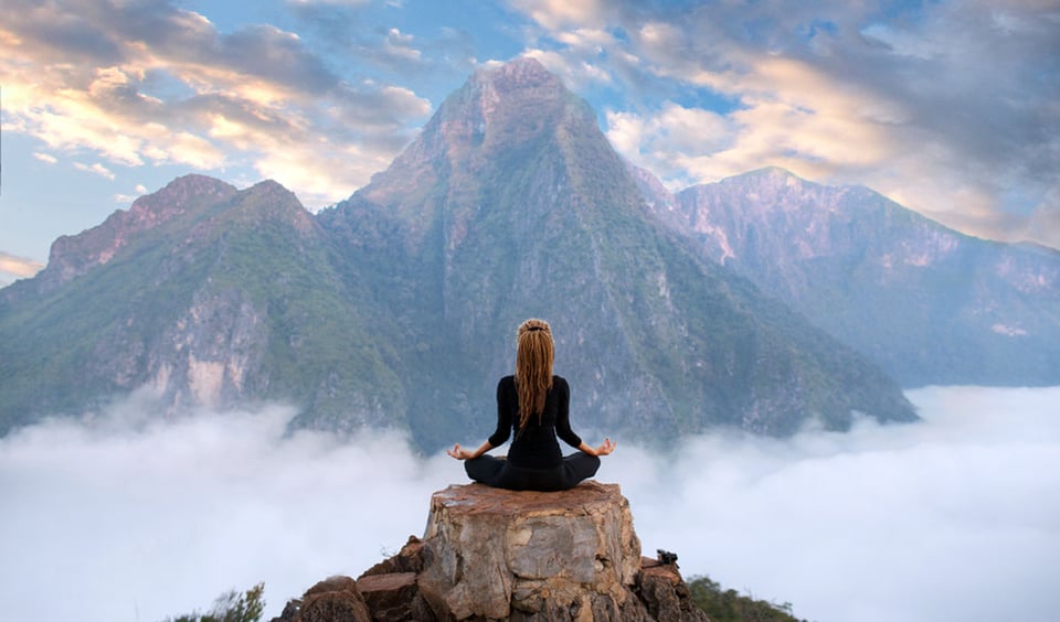 aplicaciones, yoga, mujer, naturaleza, salud