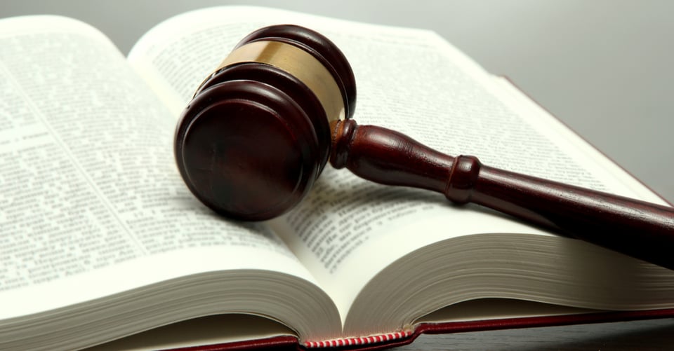 Libro junto con mazo como idea de ciudadanía legal
