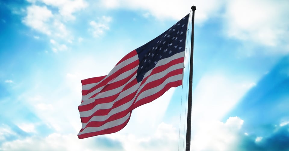 Bandera de EEUU como idea de residencia para este país