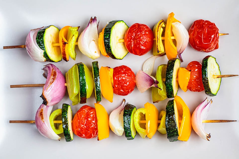 A la plancha, verduras, brochetas, BBQ, Recetas creativas de barbacoa