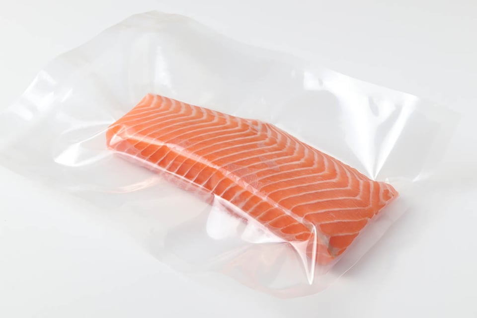 Preparar, sellar, comida, salmón, pescado.