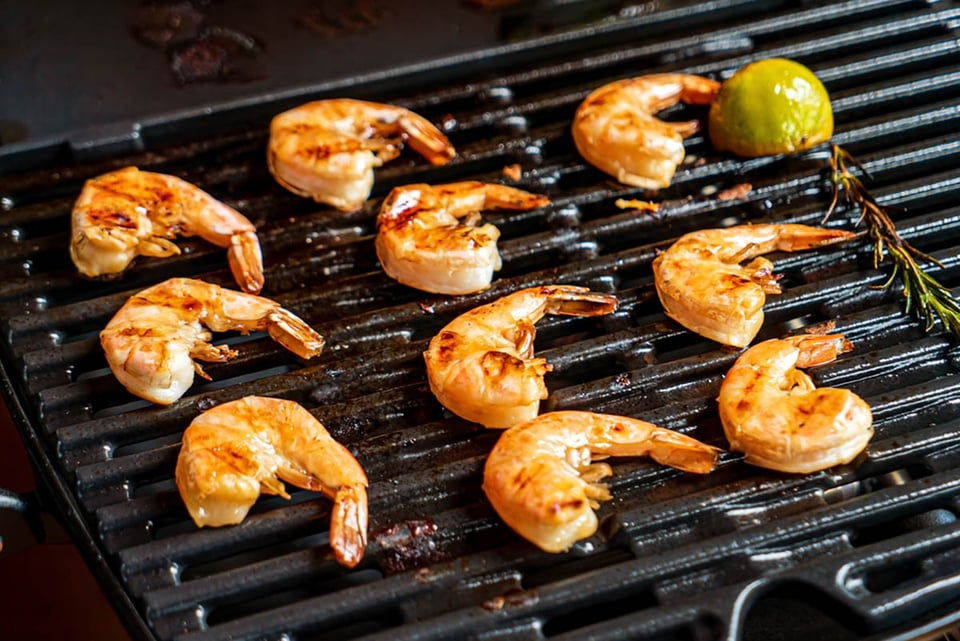 Picante, a la plancha, camarones, receta, mariscos