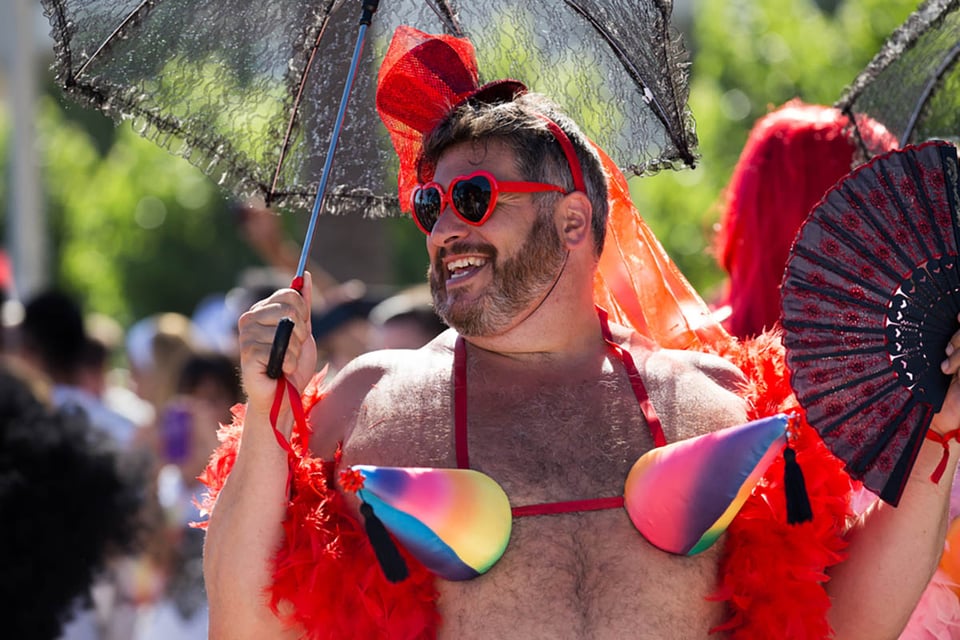 celebrando, Orgullo, Desfile, Sitges, España