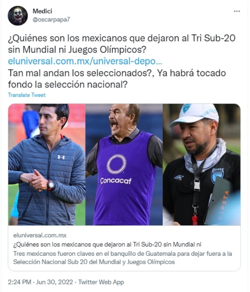 La Sub 20 fue eliminada por mexicanos
