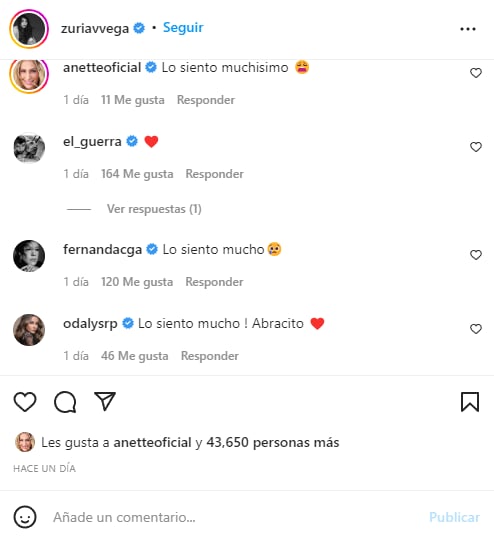Famosos se unen al momento luctuoso que la actriz pasa en estos momentos