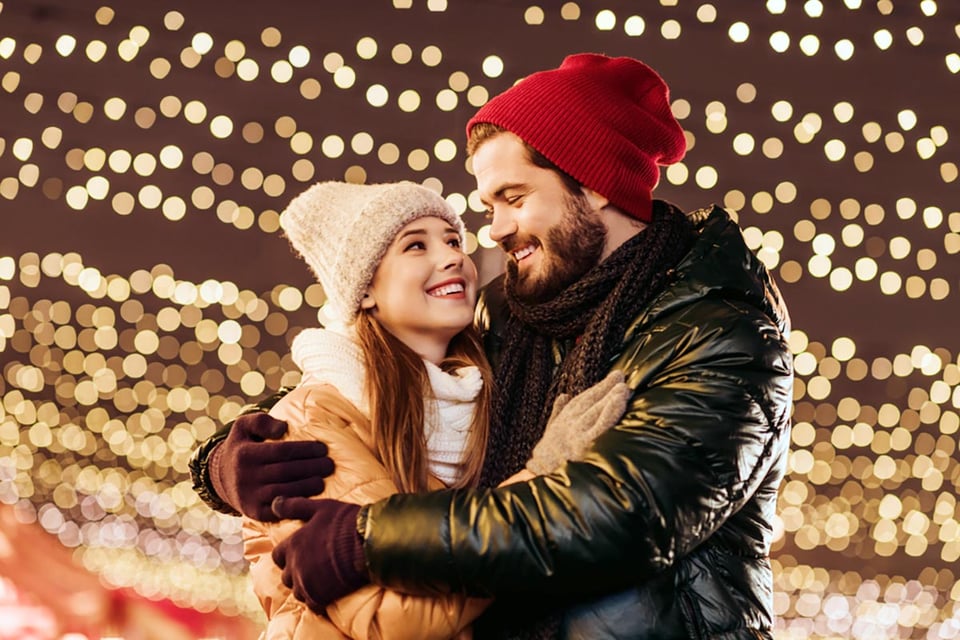 cita, ideas, pareja, aire libre, luces